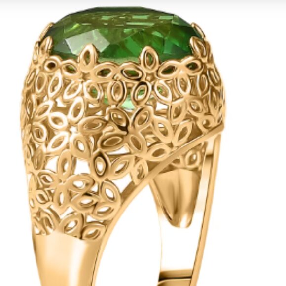 EverTrue Chartreuse Quartz 5.00 ctw Blooming Radiance Ring in 18K YG Plated - Picture 4 of 4